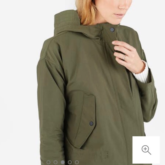 Everlane Olive Hooded Utility Jacket - Picture 3 of 8